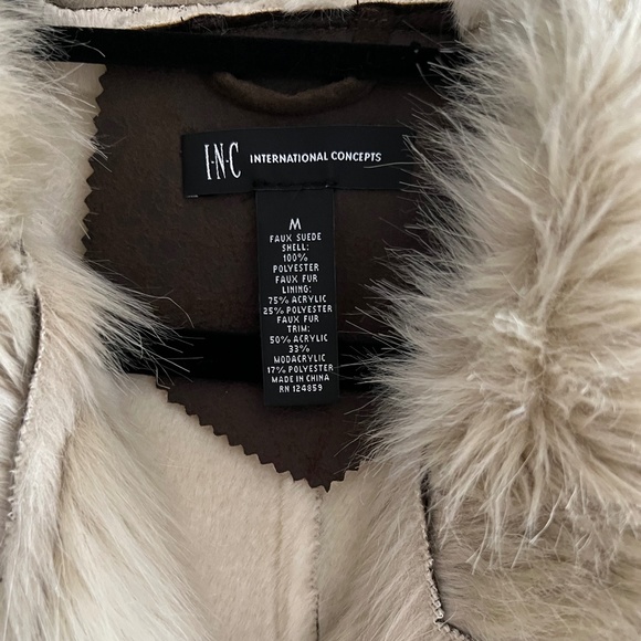 INC international Concepts Faux Suede and Faux Fur Vest - Picture 4 of 11